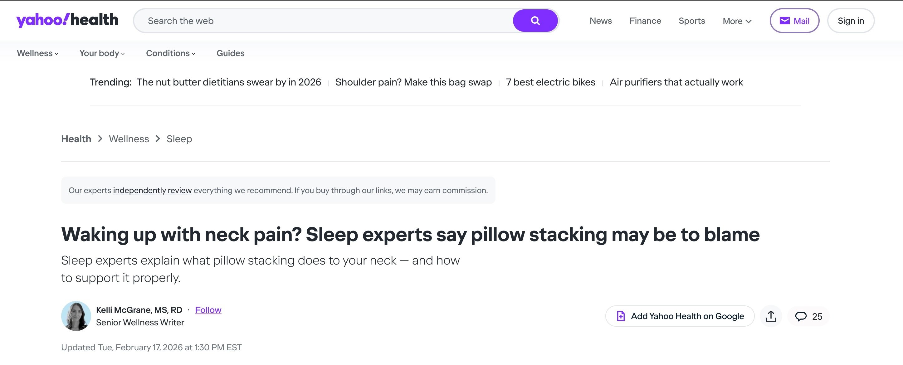 Waking up with Neck Pain